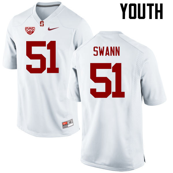Youth Stanford Cardinal #51 Jovan Swann College Football Jerseys Sale-White - Click Image to Close